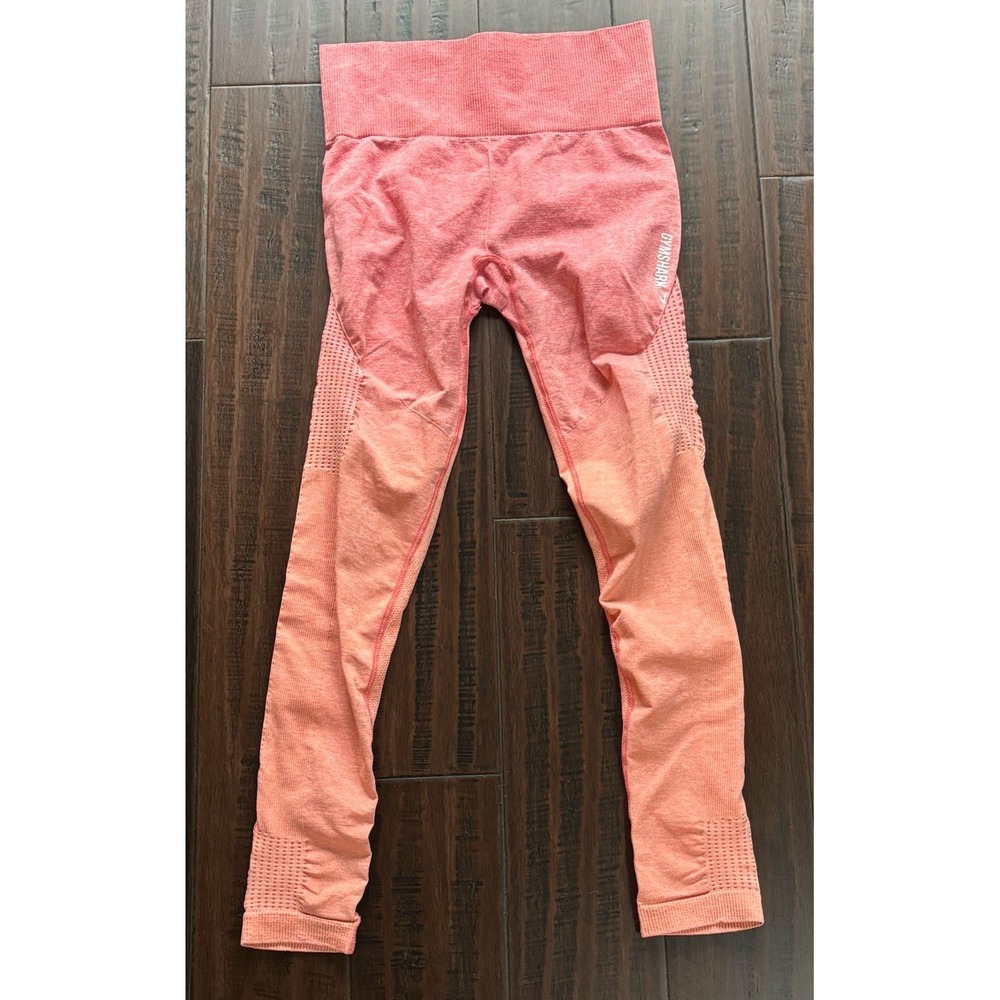 Gymshark Pants Womens M Pink Ombre Ankle Leggings Comfort Yoga High Waist